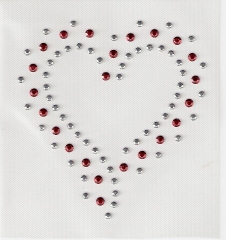 Chatonrosen hübsches Herz Silber Rot  090828-04dc