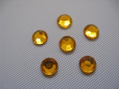 50 Acryl Strasssteine rund 6 mm Gold