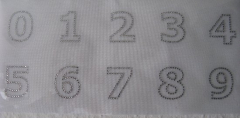 Bügelmotiv Strass Zahl 4
