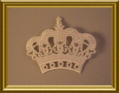 Applikation gestickte Krone Weiß aufbügeln aufnähen