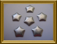25 Hotfix Bügelnieten Nailheads Pentagon Glitter Silber 8mm