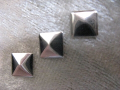 100 Hotfix Bügelnieten Metall Nailheads Quadrat Silber 5 mm