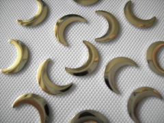 100 Hotfix Bügelnieten Nailheads Form Mond 3x9 mm Gold