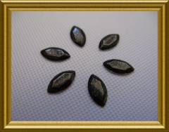 100 Metall Formen Oval Schwarz Glitter