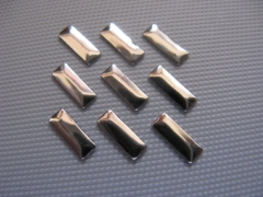 100 Hotfix Bügelnieten Nailheads Form Rechteck 2,5x7 mm Silber