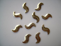 100 Metall Formen Welle 4x8 mm Gold
