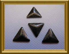 100 Hotfix Bügelnieten Nailheads Dreieck Schwarz Glitter 8mm