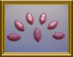 100 Metall Sonderformen Oval Rosa Glitter