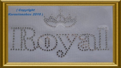 Strass Schrift Royal mit Krone 101118