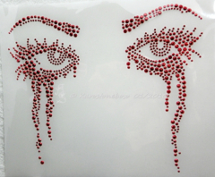 Hotfix Strass Bügelbild Augenpaar mit Tusche 110127 Farbwahl