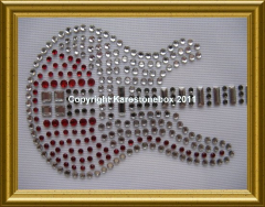 Hotfix Strass Bügelbild traumhafte Gitarre Schwarz 110214 Karostonebox 