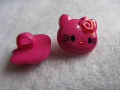 1 Kinderknopf Knöpfe Kätzchen Fuchsia 14 x 13mm