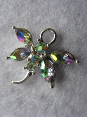 Anhänger Charms Strass Libelle AB Crystal versilbert