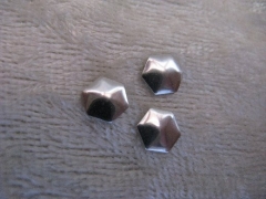 50 Hotfix Bügelnieten Nailheads Hexagon Silber 6 mm