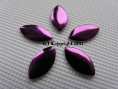 100 Melall Formen Oval Dark Purple Lila  8x4mm