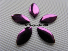 100 Melall Formen Oval Dark Purple Lila 8x4mm