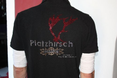 Beispiel Strass eigenes Logo zum aufbügeln Hotel Platzhirsch UNVERKÄUFLICHES MUSTER