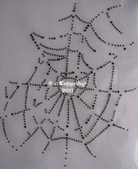 Hotfix Strass Spinnennetz Spider Schwarz oder Chrystal 110917
