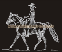 Bügelmotive Strass Pferd Western Cowboy 110905