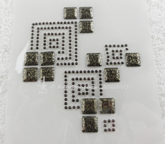 Strass Bügelbild Ornament Braun/Naturstein 082346-01