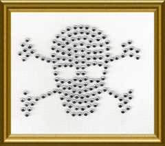 Hotfix Strass Bügelbild Kleiner Strass Totenkopf 110126