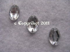 15 Aufnähsteine Aufnähstrass Oval ca. 12 x 8 mm Crystal