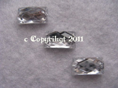 Strasssteine aufnähen 15 Aufnähsteine crystal Rechteck ca. 14 x