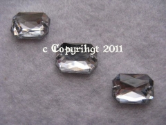 Schmucksteine 10 Aufnähsteine Achteck ca. 14 x 10 mm Crystal