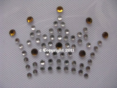 Strass Bügelbilder Krone Krönchen Crystal-Goldtopaz 111207