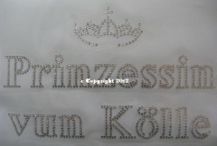 Hotfix Bügelbild Strass  Prinzessin vun Kölle 120112-2