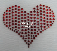 Bügelbild Strass Herz Rot 110912