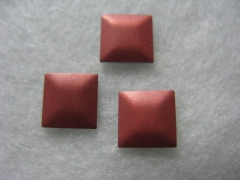 100 Hotfix Bügelnieten Metall Nailheads Quadrat Orange matt 7x7 mm