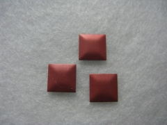 100 Hotfix Bügelnieten Metall Nailheads Quadrat Orange matt 7x7 mm