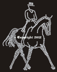 Strass Pferd Dressur Horse Traversale 120125 Farbwahl re.