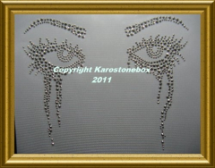 Hotfix Bügelbild Applikation Augen mit Tusche Studs 110127