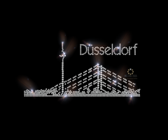 Hotfix Strass Bügelbild Düsseldorf Skyline 120303