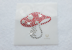 Hotfix Strass Bügelbild süßer kleiner Pilz Fliegenpilz 120217