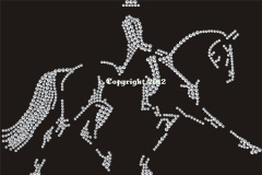 Hotfix Strass Bügelbild Pferd starker Trab gespiegelt n. re.110905