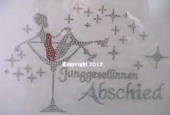 Strass BügelBild Junggesellinnenabschied m.Sternen 120404