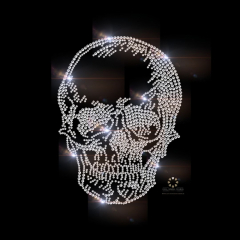 Hotfix Bügelbild Strass Applikation Totenkopf Skull 120406 ca. 28 cm