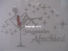 Strass BügelBild JGA Junggesellen Abschied ohne Sterne 120404