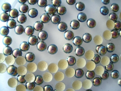 360 Hotfix Dome Studs 4mm Schwarz AB Irisierend zum aufbügeln