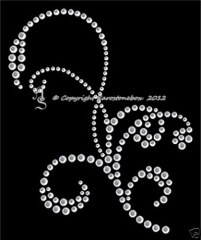 Hotfix Strass Bügelbilde Bügelmotive Applikationen Motiv C Ranke Crystal 120622 Farbwahl