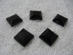 Aufnähsteine Quadrat ca. 12mm 15 Stück Schwarz AAA Qualität