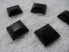Aufnähsteine Quadrat ca. 12mm 15 Stück Schwarz AAA Qualität