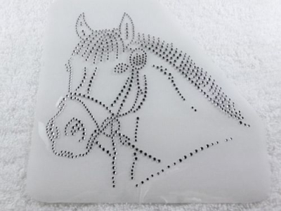 Pferde Bügelmotiv Strass hübscher Pferdekopf Reiten Crystal