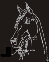 Hotfix Strass Bügelbild Applikation Pferd TOLLER Pferdekopf 150301