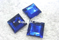 Aufnähsteine Quadrat ca. 12mm 15 Stück Cobalt Roayal AAA Qualität