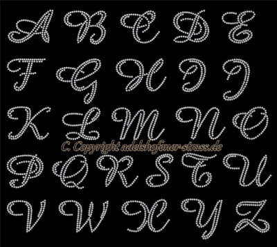 Initiale A Strass Bügelbild Initialen Nr. 2 120503 Hotfix Buchstabe