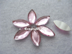 20 Strasssteine Schmucksteine Spitzoval Rosa 7 x 15mm No Hotfix